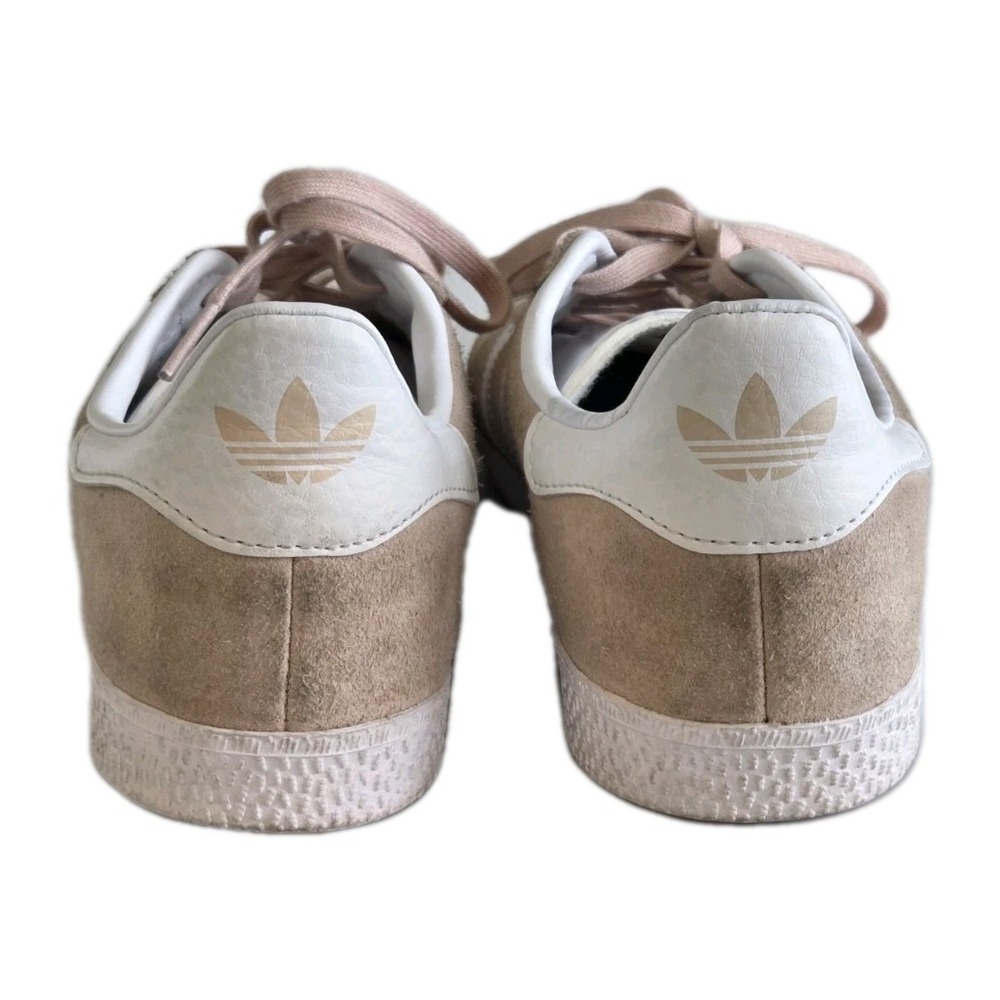 Adidas Gazelle Women's 6 Sneakers Halo Blush Rose & White Classic Suede Gold - Picture 3 of 13